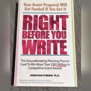 📕Jonathan O'Brien: Right Before You Write- New